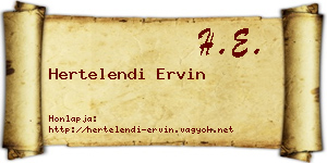 Hertelendi Ervin névjegykártya