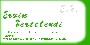 ervin hertelendi business card